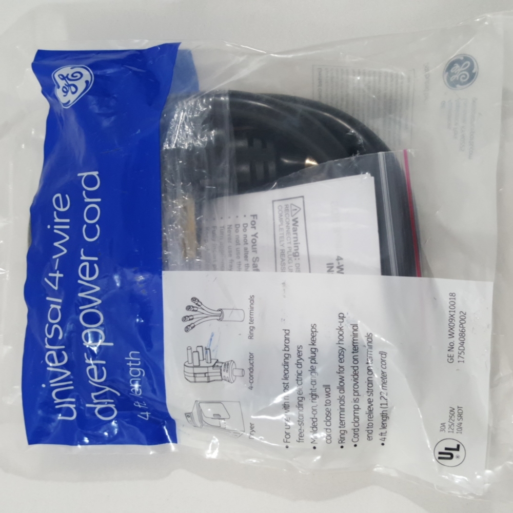 New GE Universal 4 Wire Dryer Cord 4ft length See All Photos